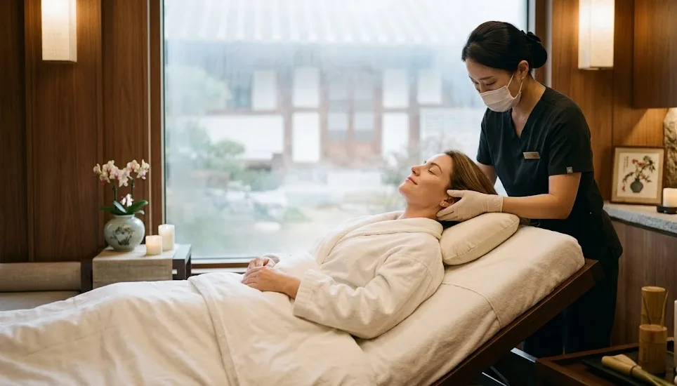 Micro-camera scalp diagnosis at a Korean Head Spa
