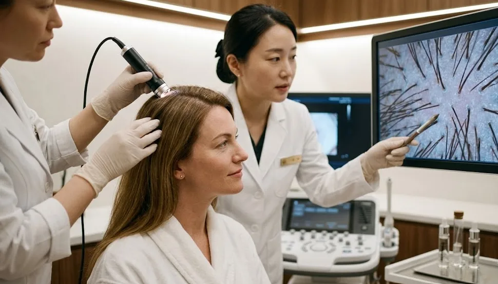 Scalp diagnosis screen review at a Korean Head Spa clinic